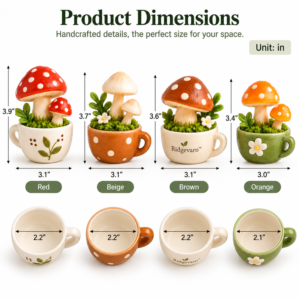 Little Mushroom Forest Mini Planter Figurine Set, image 2