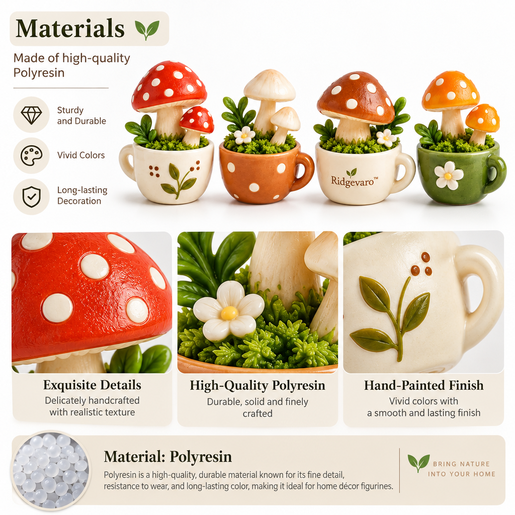 Little Mushroom Forest Mini Planter Figurine Set, image 3