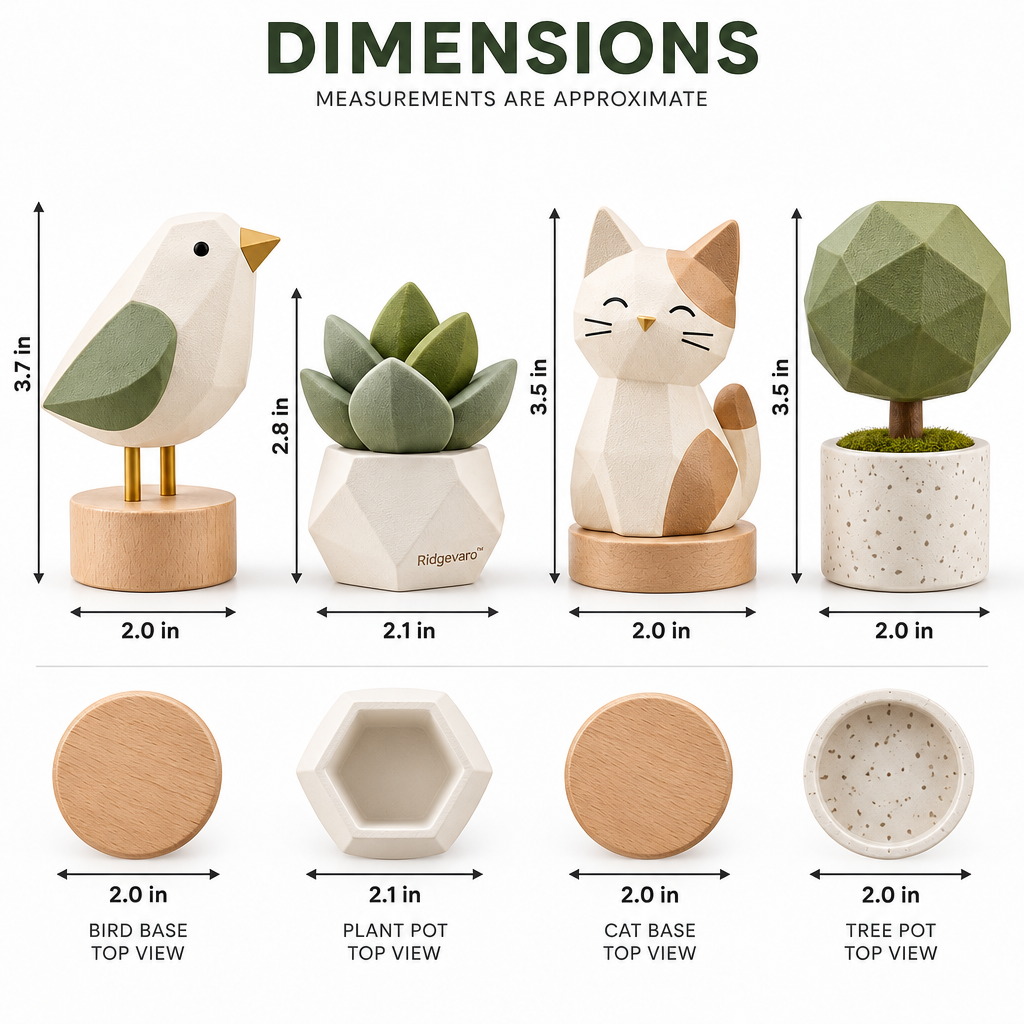 Nordic Nature Bird Cat & Tree Mini Figurine Set, image 2