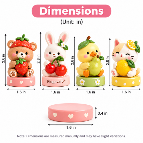 Ridgevaro Fruity Friends Mini Character Figurine Set view 2