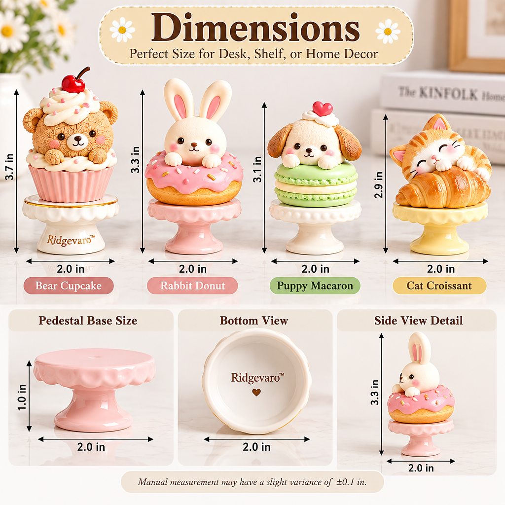 Ridgevaro Sweet Dessert Animal Figurine Set image 2
