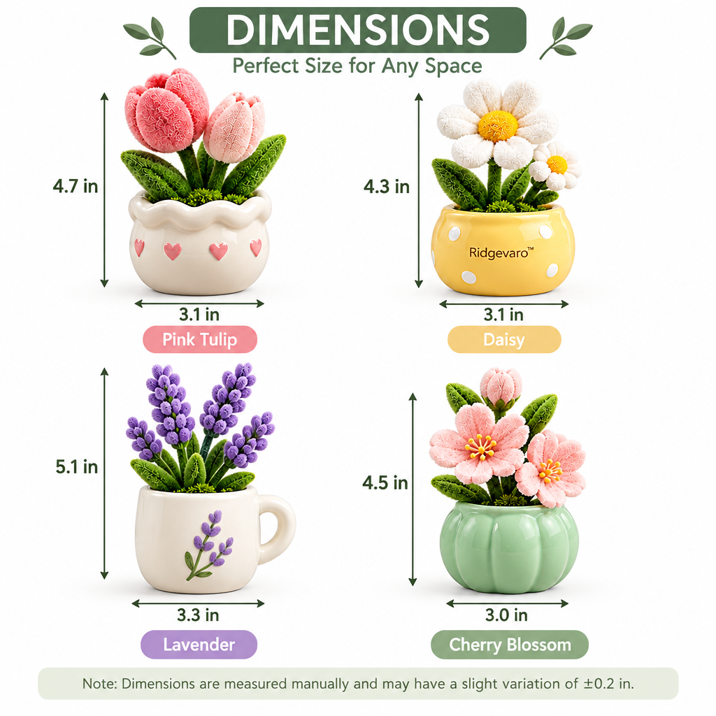 Ridgevaro Spring Flower Mini Planter Figurine Set image 2