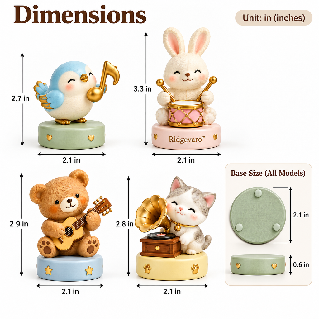Ridgevaro Little Melody Animal Mini Figurine Set image 2