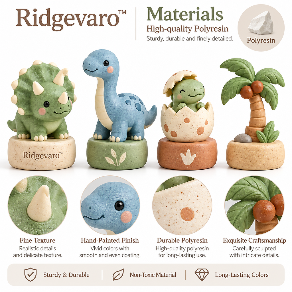 Ridgevaro Little Dinosaur Tropical Mini Figurine Set image 3